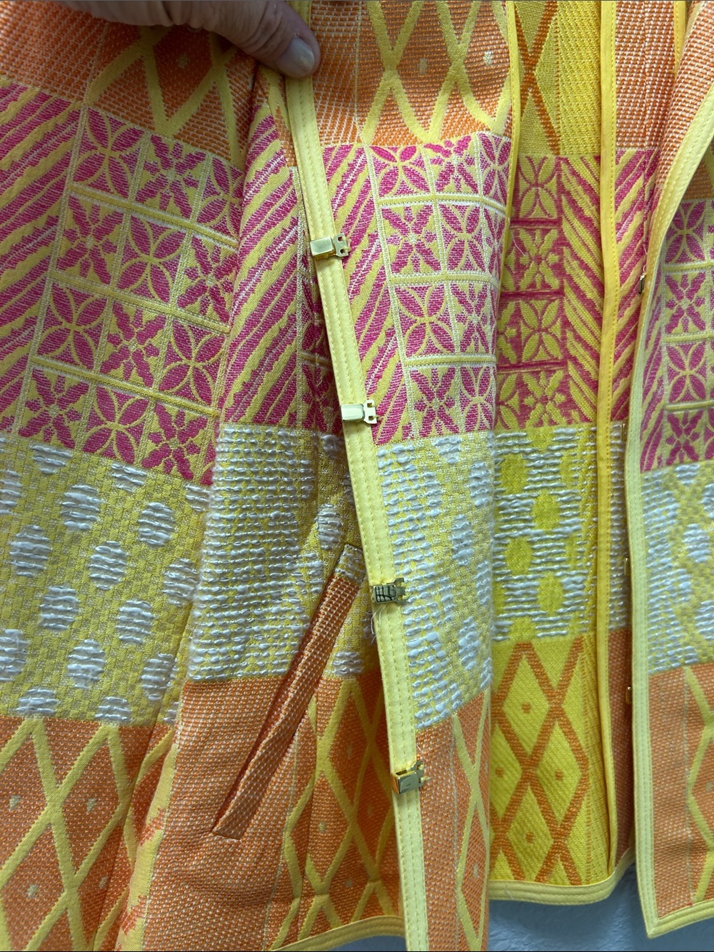 Vintage Carlisle Yellow and Orange Patchwork jacket - Picture 9 of 14